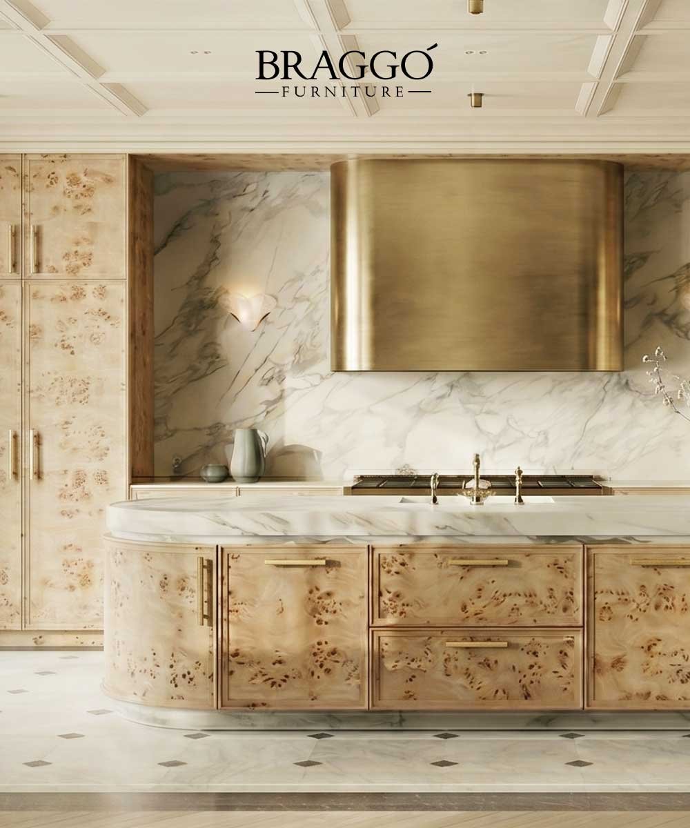 braggo-furniture Lüks mazel kaplama mutfak tasarımları